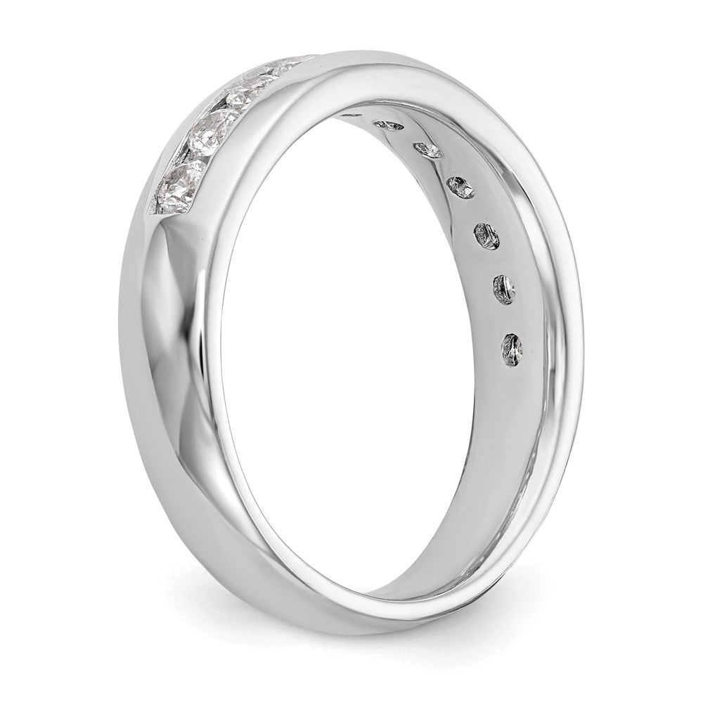14K White Gold 11-Stone 3/4 carat Round Diamond Complete Channel Band