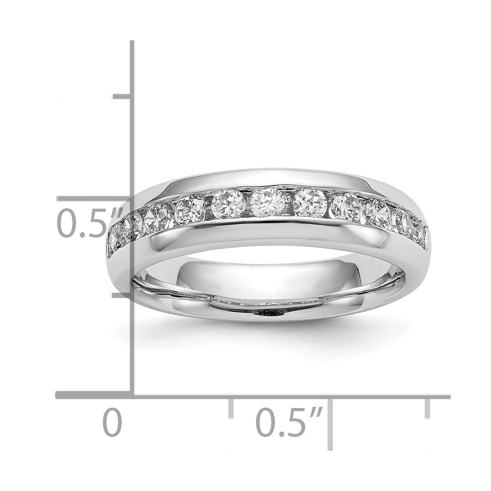 14K White Gold 11-Stone 3/4 carat Round Diamond Complete Channel Band