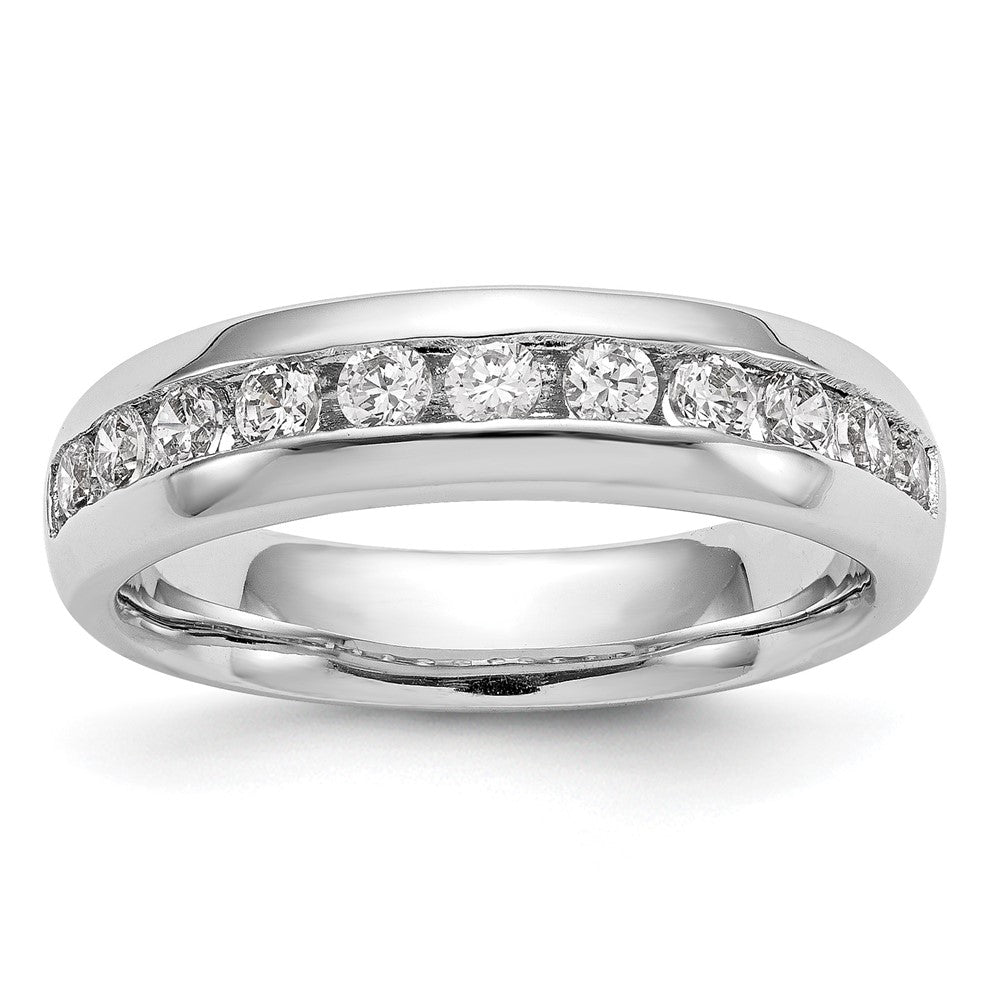 14K White Gold 11-Stone 3/4 carat Round Diamond Complete Channel Band