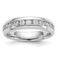 14K White Gold 11-Stone 3/4 carat Round Diamond Complete Channel Band