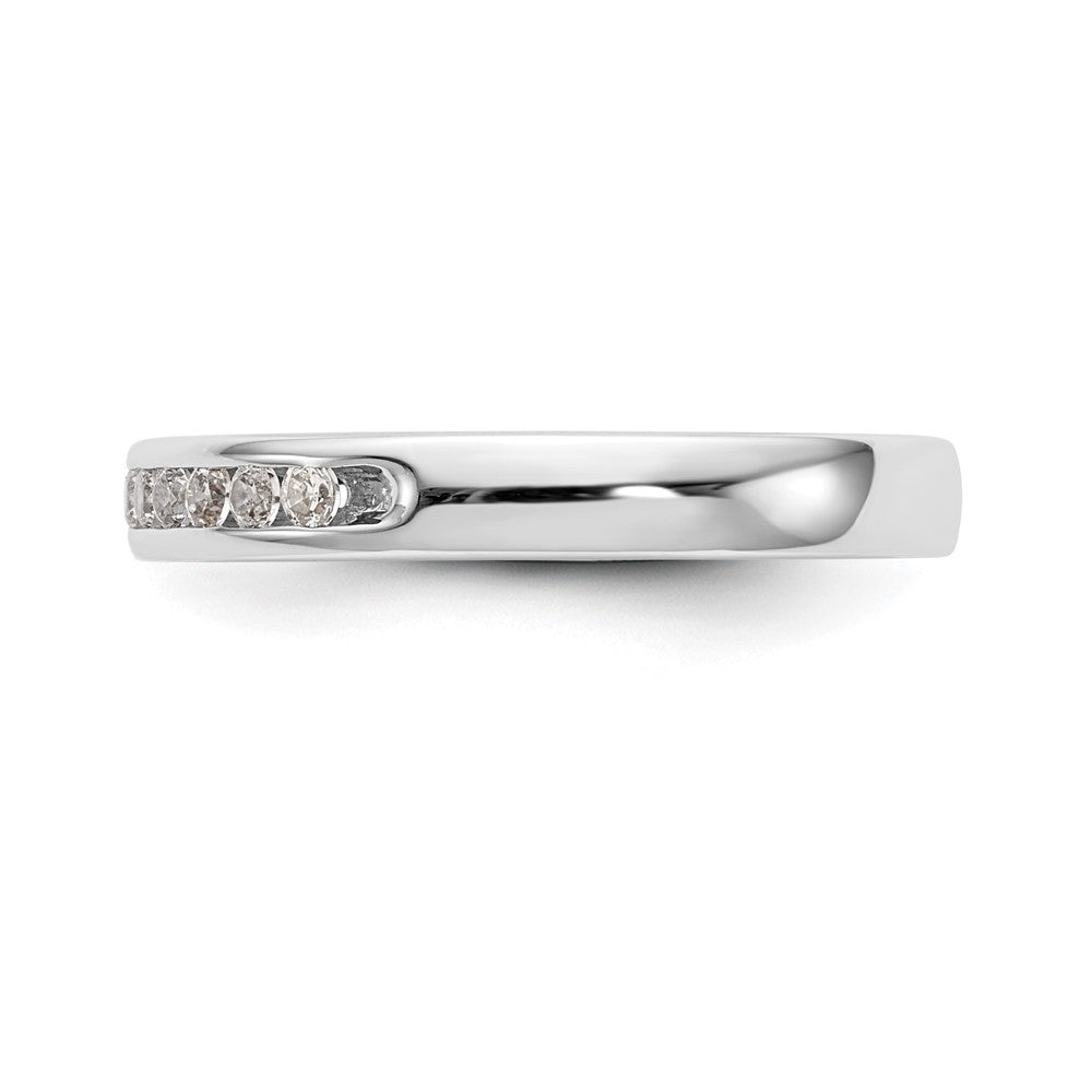 14k White Gold True Origin Lab Grown SI/VS Near Colorless 1/5 carat Round Diamond Men's Complete Channel Band