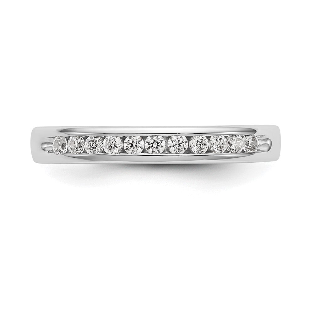 14k White Gold True Origin Lab Grown SI/VS Near Colorless 1/5 carat Round Diamond Men's Complete Channel Band