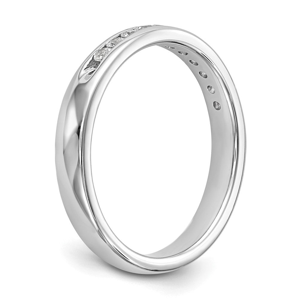 14K White Gold 11-Stone 1/5 carat Round Diamond Complete Channel Band