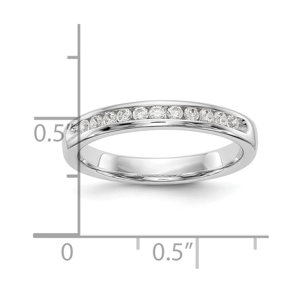 14k White Gold True Origin Lab Grown SI/VS Near Colorless 1/5 carat Round Diamond Men's Complete Channel Band