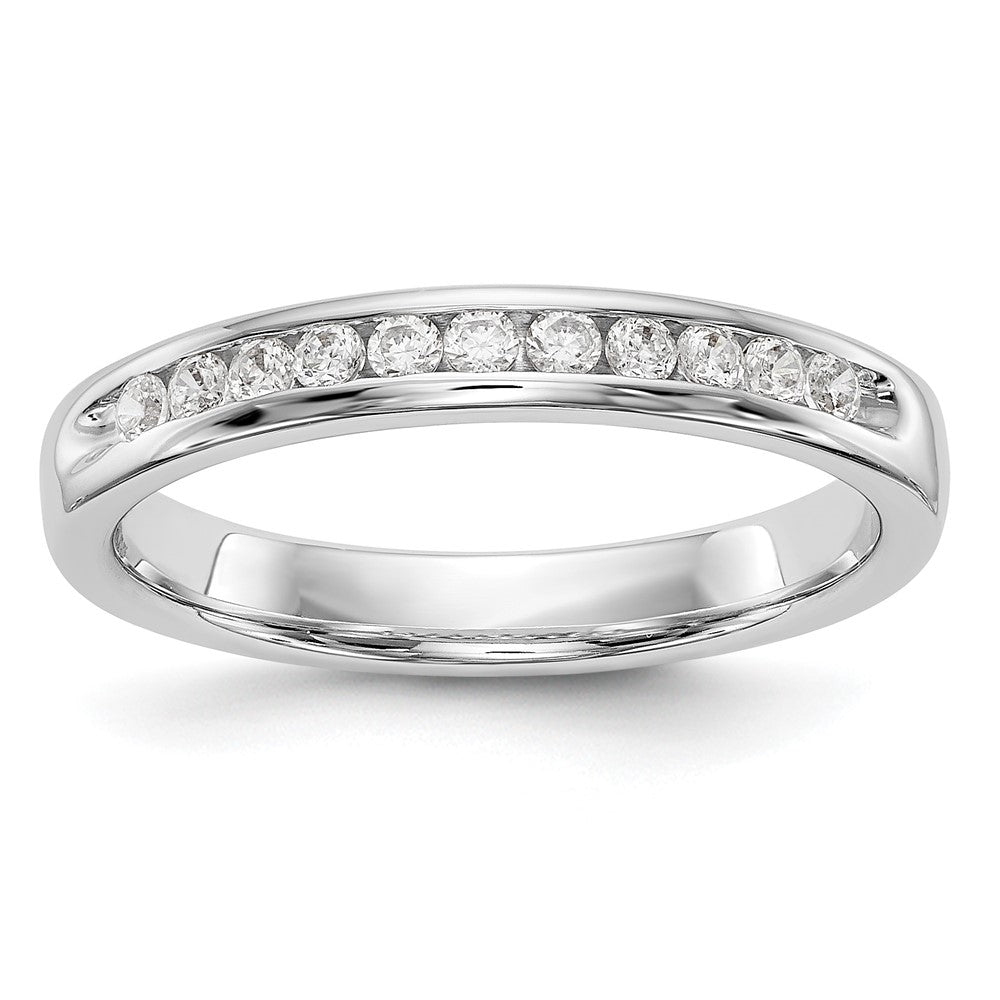 14k White Gold True Origin Lab Grown SI/VS Near Colorless 1/5 carat Round Diamond Men's Complete Channel Band