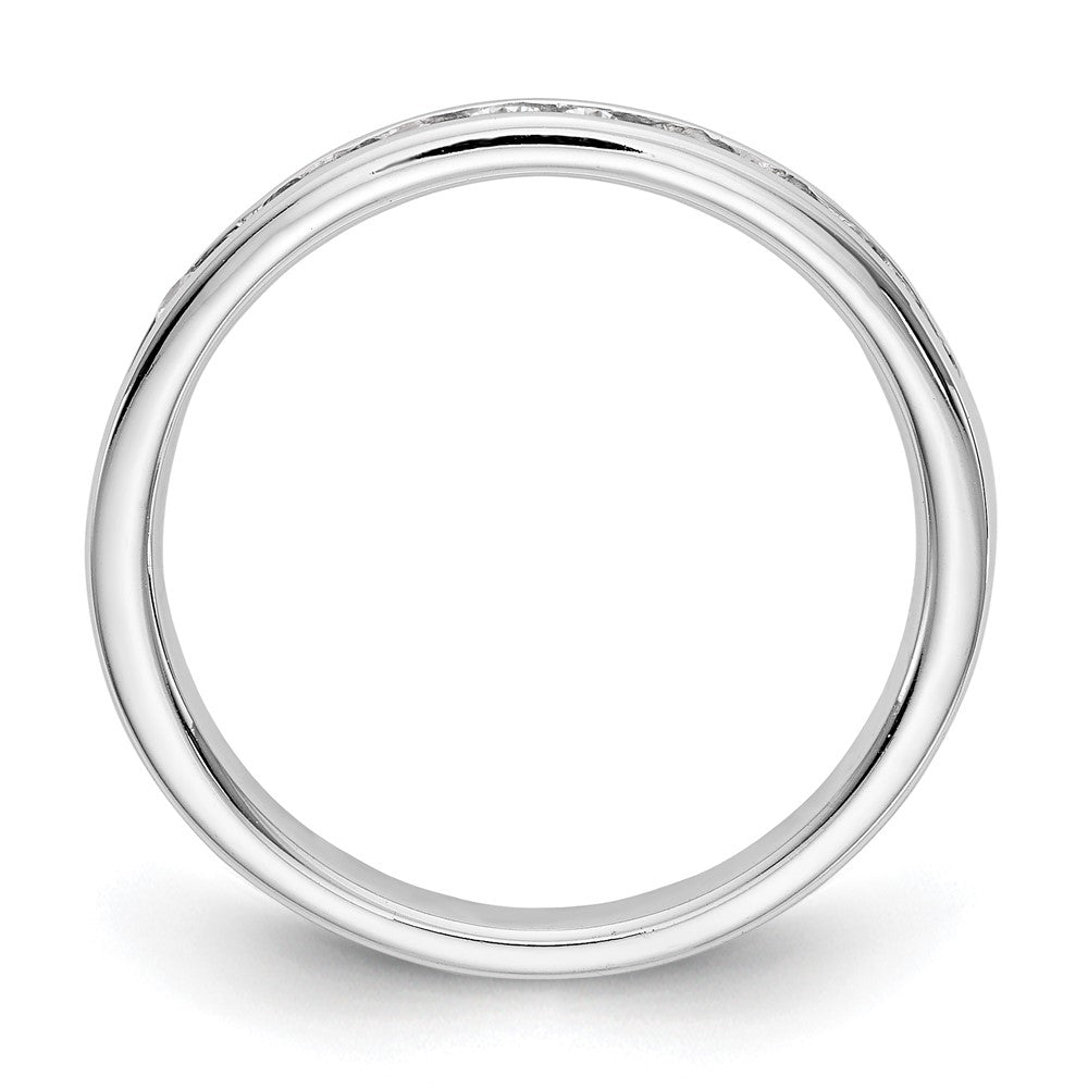 14k White Gold True Origin Lab Grown SI/VS Near Colorless 1/3 carat Round Diamond Men's Complete Channel Band