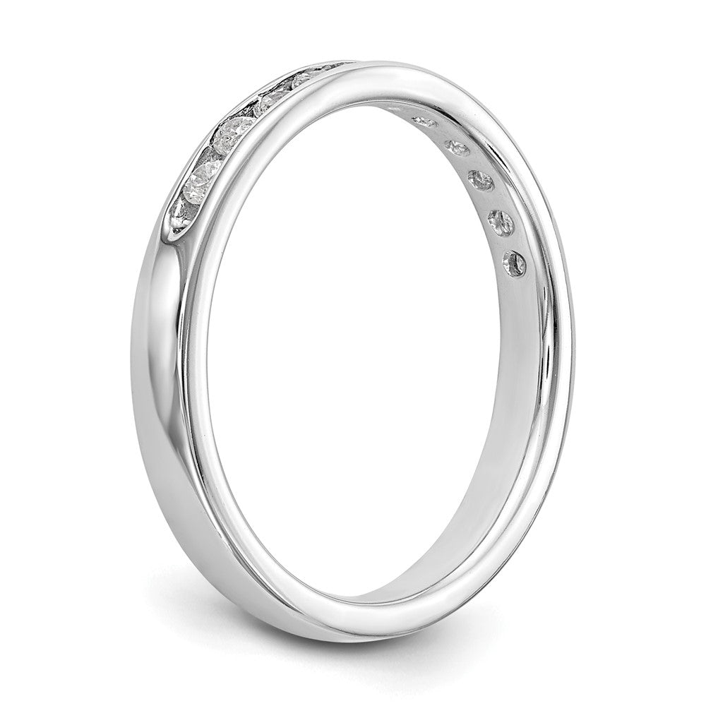14k White Gold True Origin Lab Grown SI/VS Near Colorless 1/3 carat Round Diamond Men's Complete Channel Band