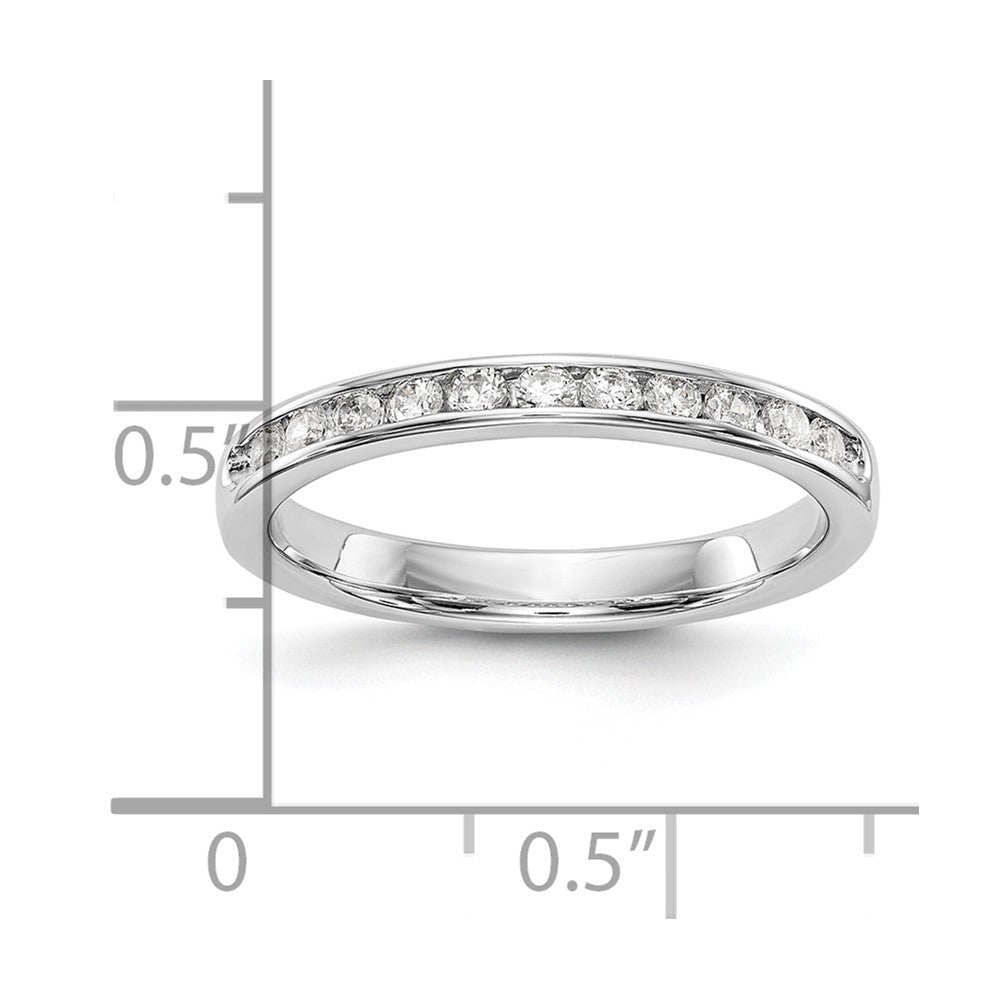 14k White Gold True Origin Lab Grown SI/VS Near Colorless 1/3 carat Round Diamond Men's Complete Channel Band
