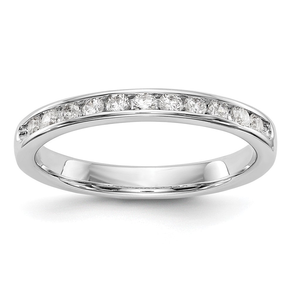 14k White Gold True Origin Lab Grown SI/VS Near Colorless 1/3 carat Round Diamond Men's Complete Channel Band