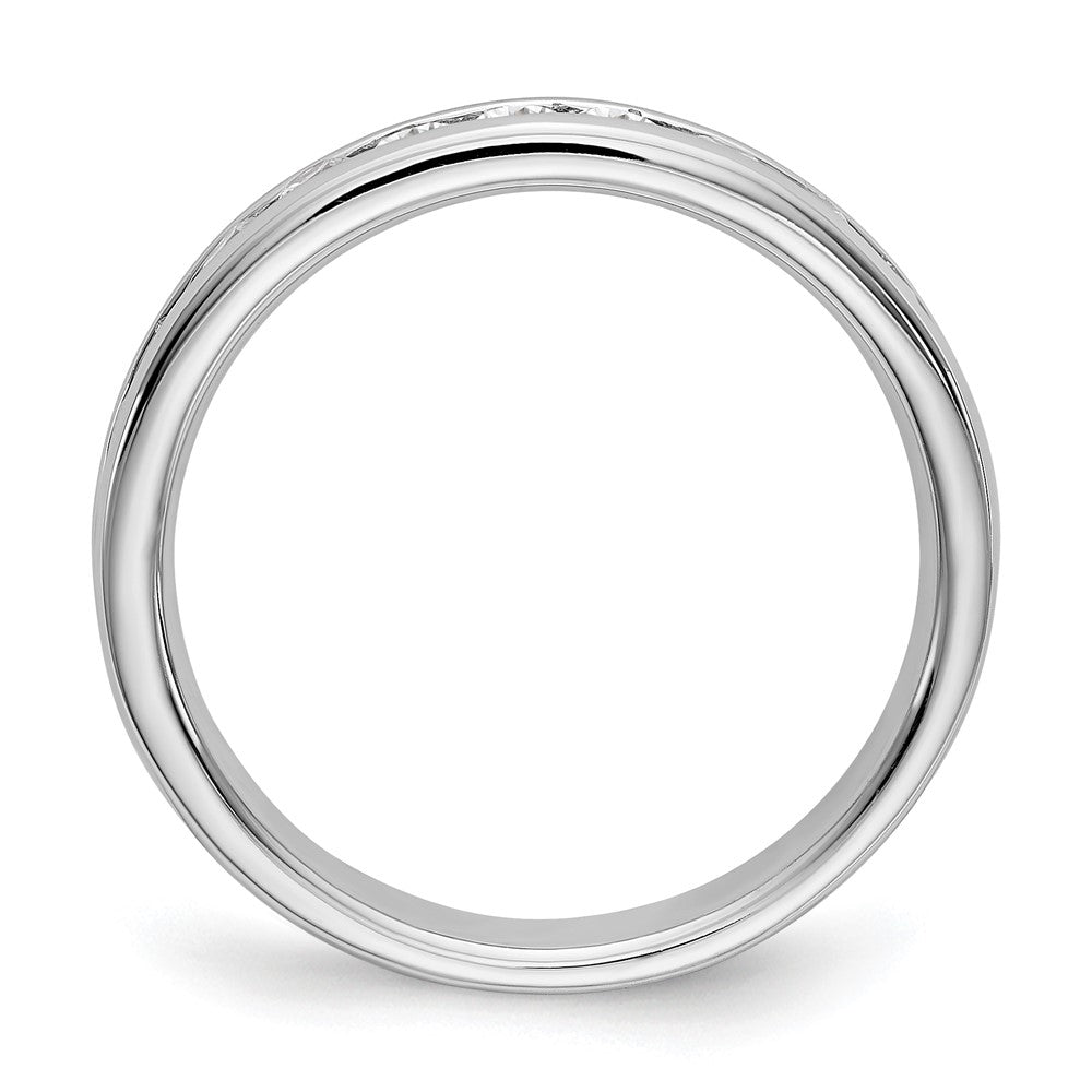 14k White Gold True Origin Lab Grown SI/VS Near Colorless 1/2 carat Round Diamond Men's Complete Channel Band