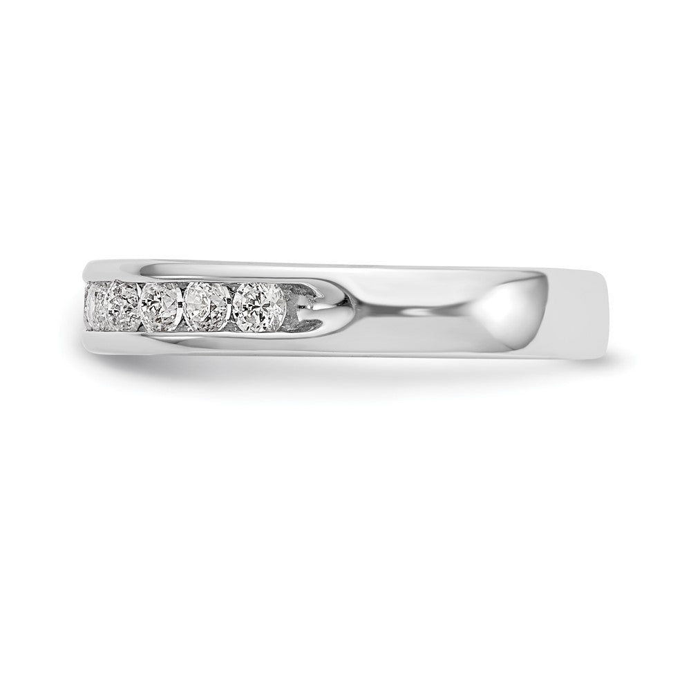 14k White Gold True Origin Lab Grown SI/VS Near Colorless 1/2 carat Round Diamond Men's Complete Channel Band