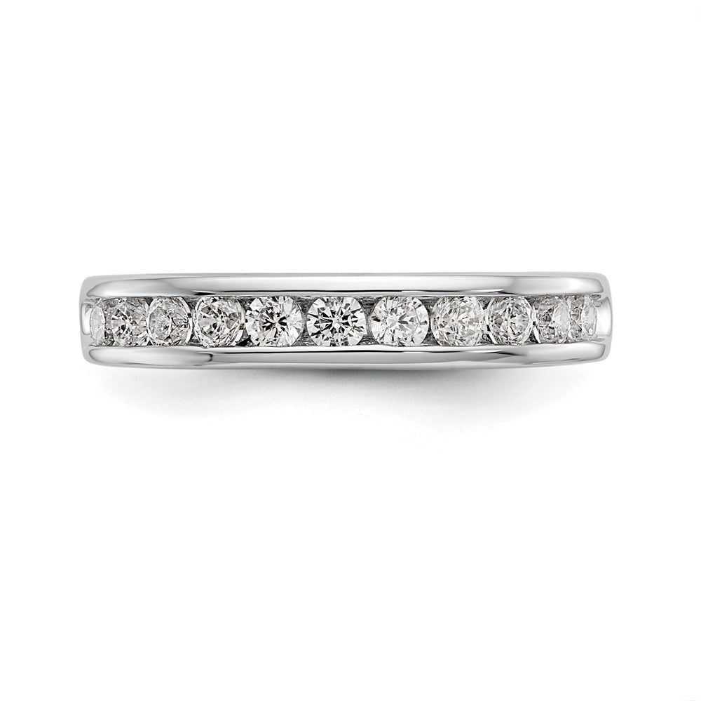 14k White Gold True Origin Lab Grown SI/VS Near Colorless 1/2 carat Round Diamond Men's Complete Channel Band