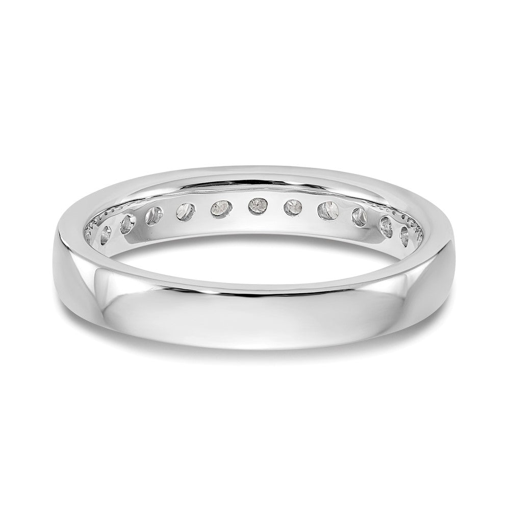14K White Gold 11-Stone 1/2 carat Round Diamond Complete Channel Band