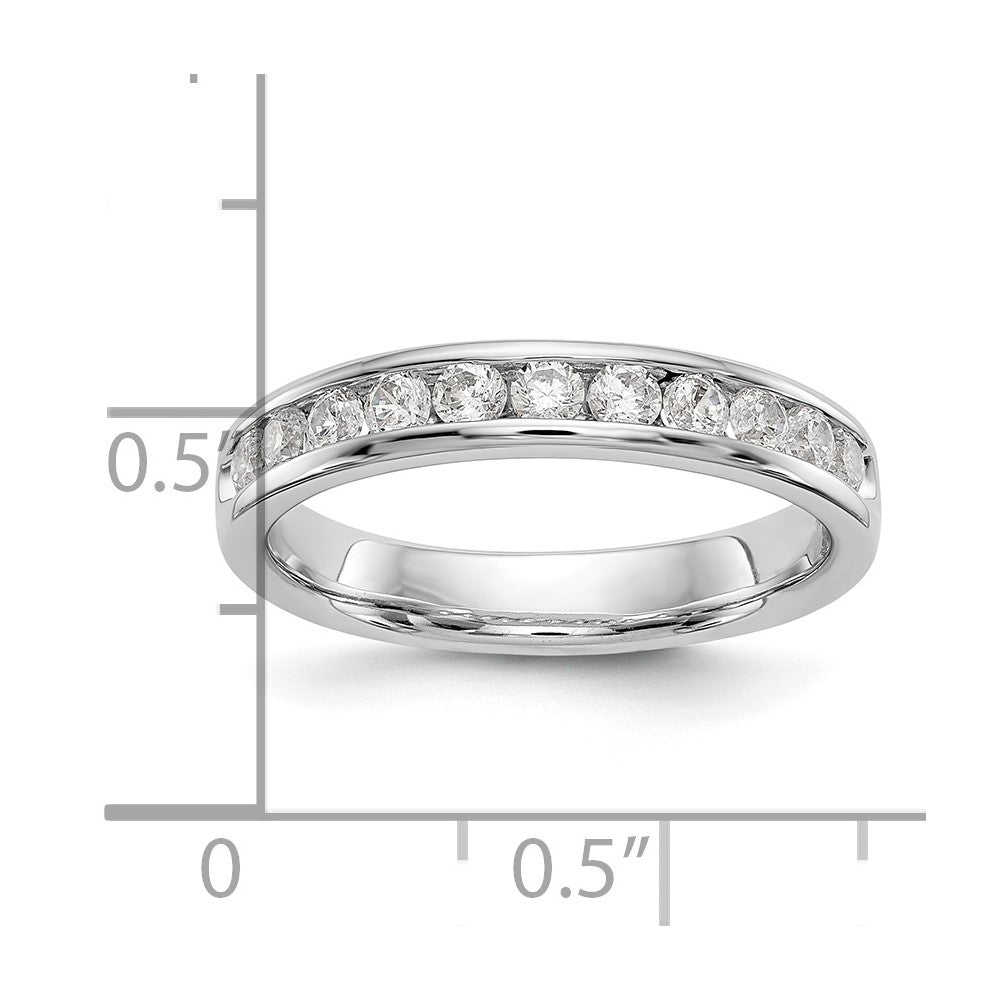 14k White Gold True Origin Lab Grown SI/VS Near Colorless 1/2 carat Round Diamond Men's Complete Channel Band