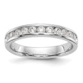 14k White Gold True Origin Lab Grown SI/VS Near Colorless 1/2 carat Round Diamond Men's Complete Channel Band