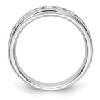 14K White Gold 11-Stone 3/4 carat Round Diamond Complete Channel Band