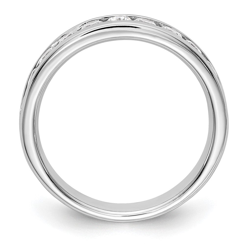 14K White Gold 11-Stone 3/4 carat Round Diamond Complete Channel Band