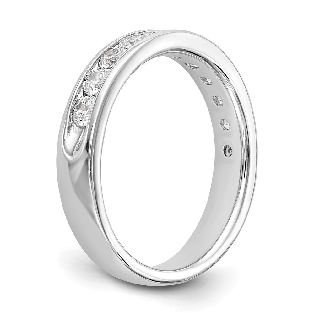 14K White Gold 11-Stone 3/4 carat Round Diamond Complete Channel Band