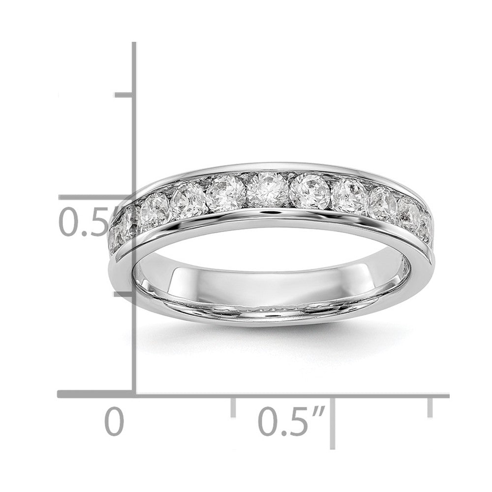14K White Gold 11-Stone 3/4 carat Round Diamond Complete Channel Band