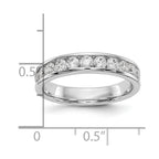 14K White Gold 11-Stone 3/4 carat Round Diamond Complete Channel Band