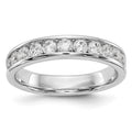 14K White Gold 11-Stone 3/4 carat Round Diamond Complete Channel Band