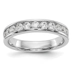 14K White Gold 11-Stone 3/4 carat Round Diamond Complete Channel Band