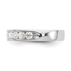 14k White Gold True Origin Lab Grown SI/VS Near Colorless 1 carat Round Diamond Men's Complete Channel Band
