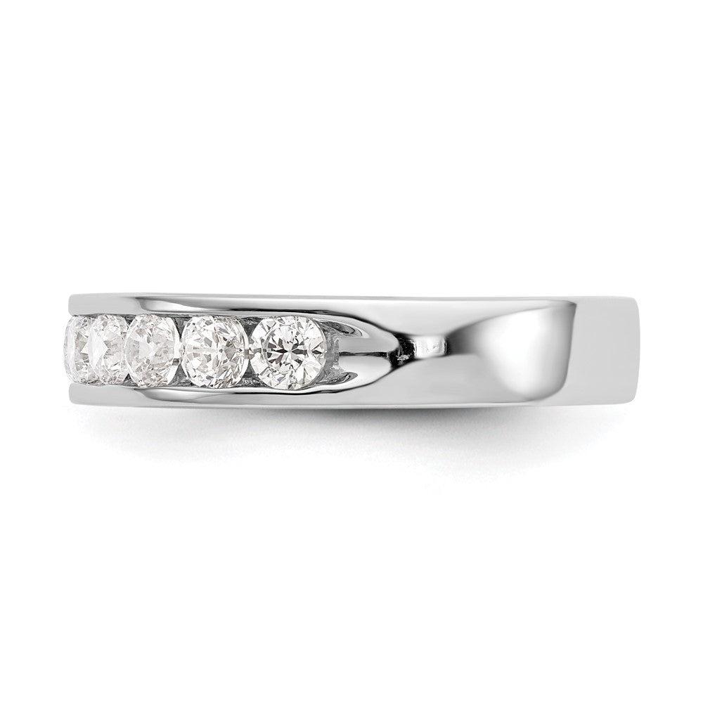 14k White Gold True Origin Lab Grown SI/VS Near Colorless 1 carat Round Diamond Men's Complete Channel Band