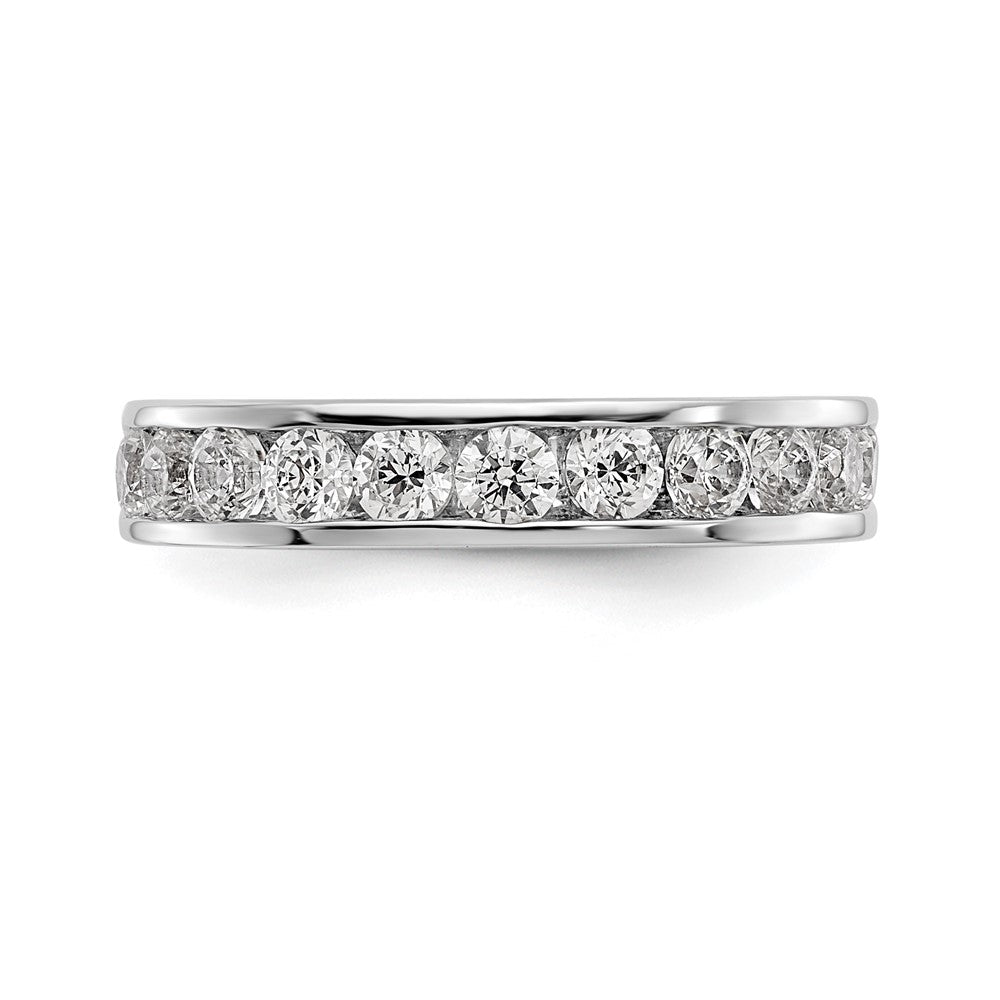 14k White Gold True Origin Lab Grown SI/VS Near Colorless 1 carat Round Diamond Men's Complete Channel Band