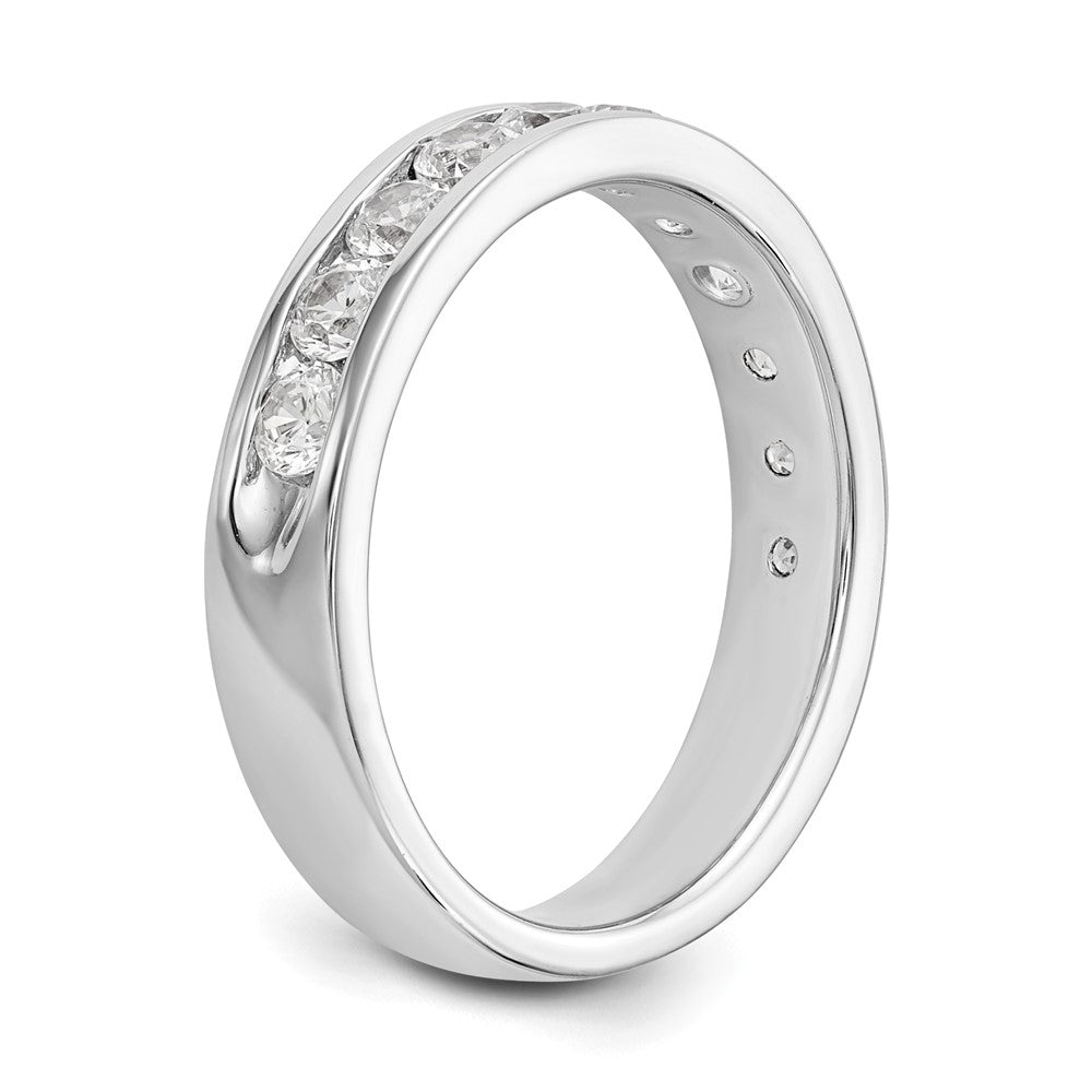 14k White Gold True Origin Lab Grown SI/VS Near Colorless 1 carat Round Diamond Men's Complete Channel Band