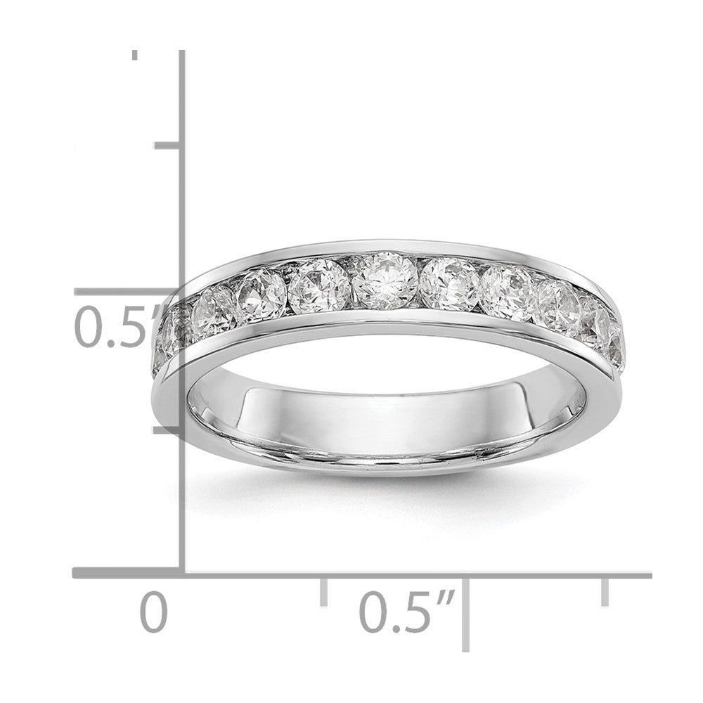 14K White Gold 11-Stone 1 carat Round Diamond Complete Channel Band