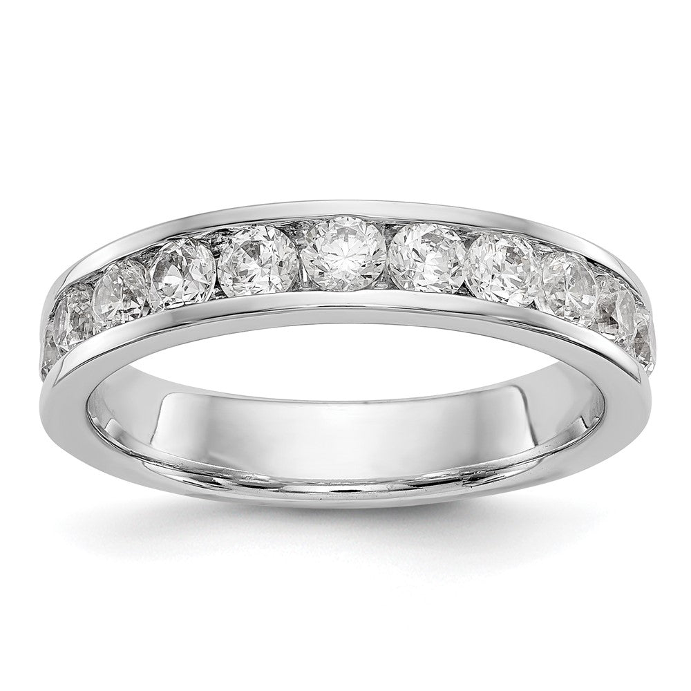14k White Gold True Origin Lab Grown SI/VS Near Colorless 1 carat Round Diamond Men's Complete Channel Band