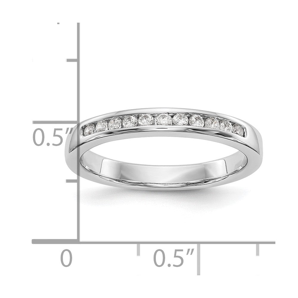 14K White Gold 11-Stone 1/5 carat Round Diamond Complete Channel Band