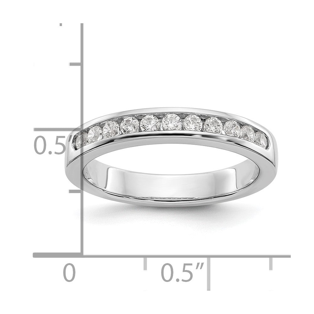 14K White Gold 11-Stone 1/3 carat Round Diamond Complete Channel Band