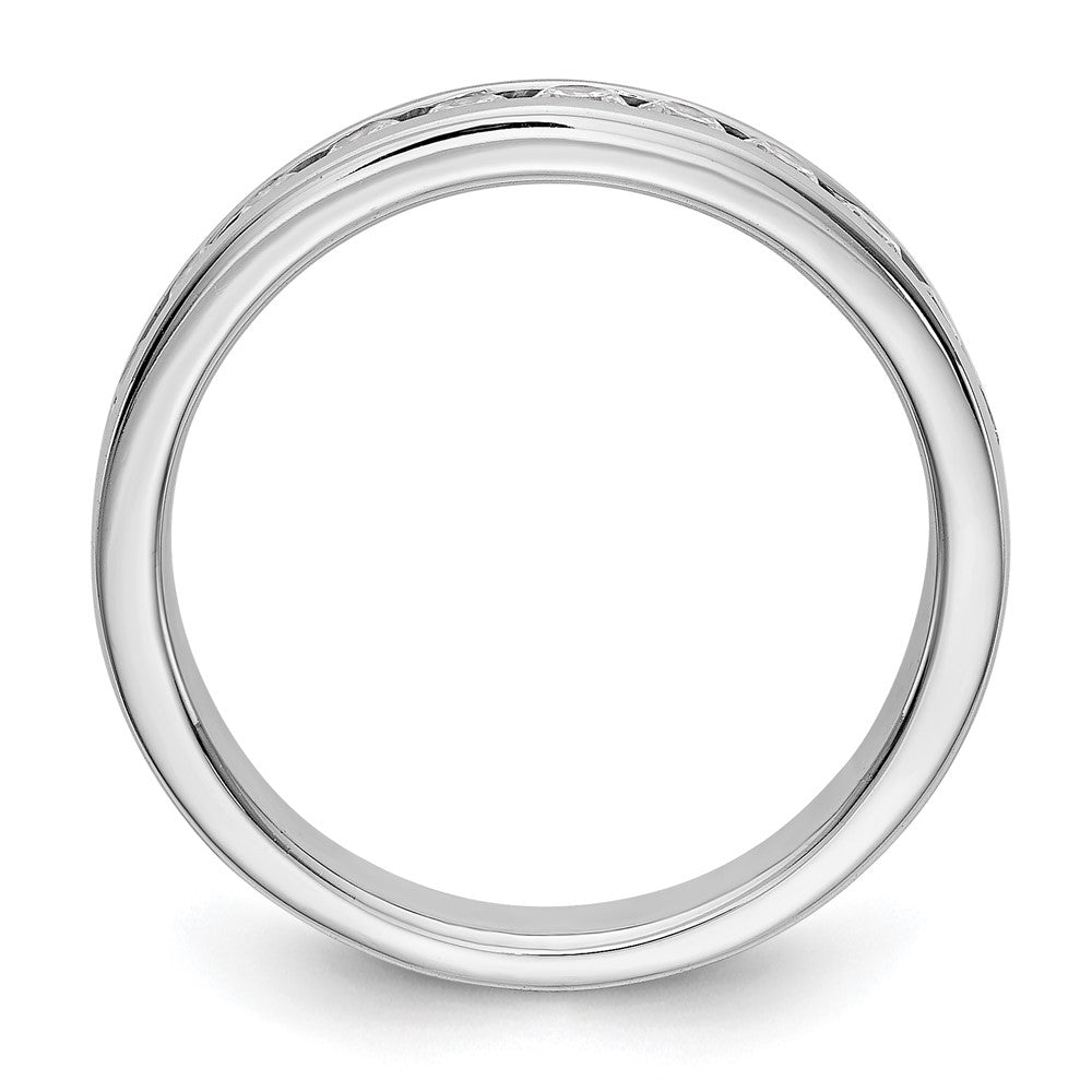 14K White Gold 11-Stone 1/2 carat Round Diamond Complete Channel Band