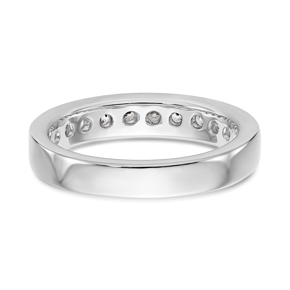 14K White Gold 11-Stone 3/4 carat Round Diamond Complete Channel Band