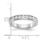 14K White Gold 11-Stone 3/4 carat Round Diamond Complete Channel Band