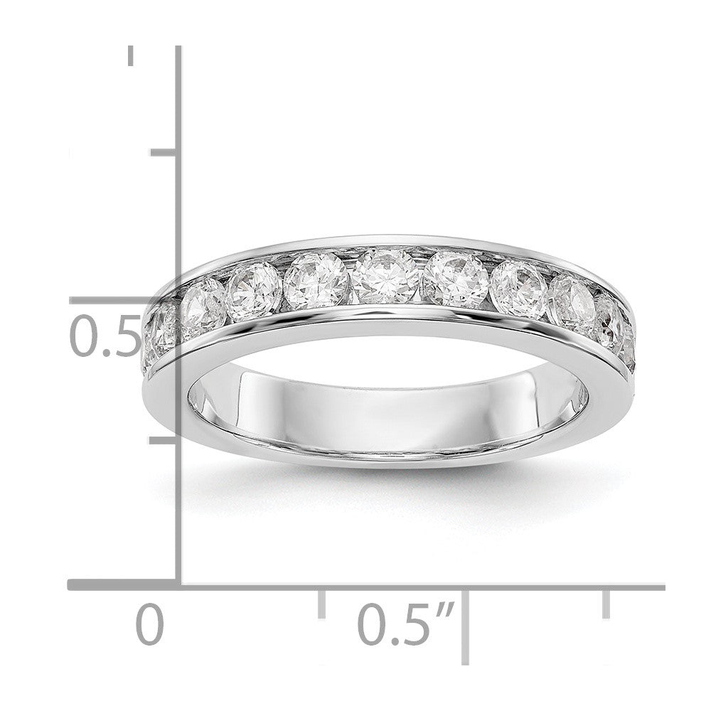 14K White Gold 11-Stone 1 carat Round Diamond Complete Channel Band