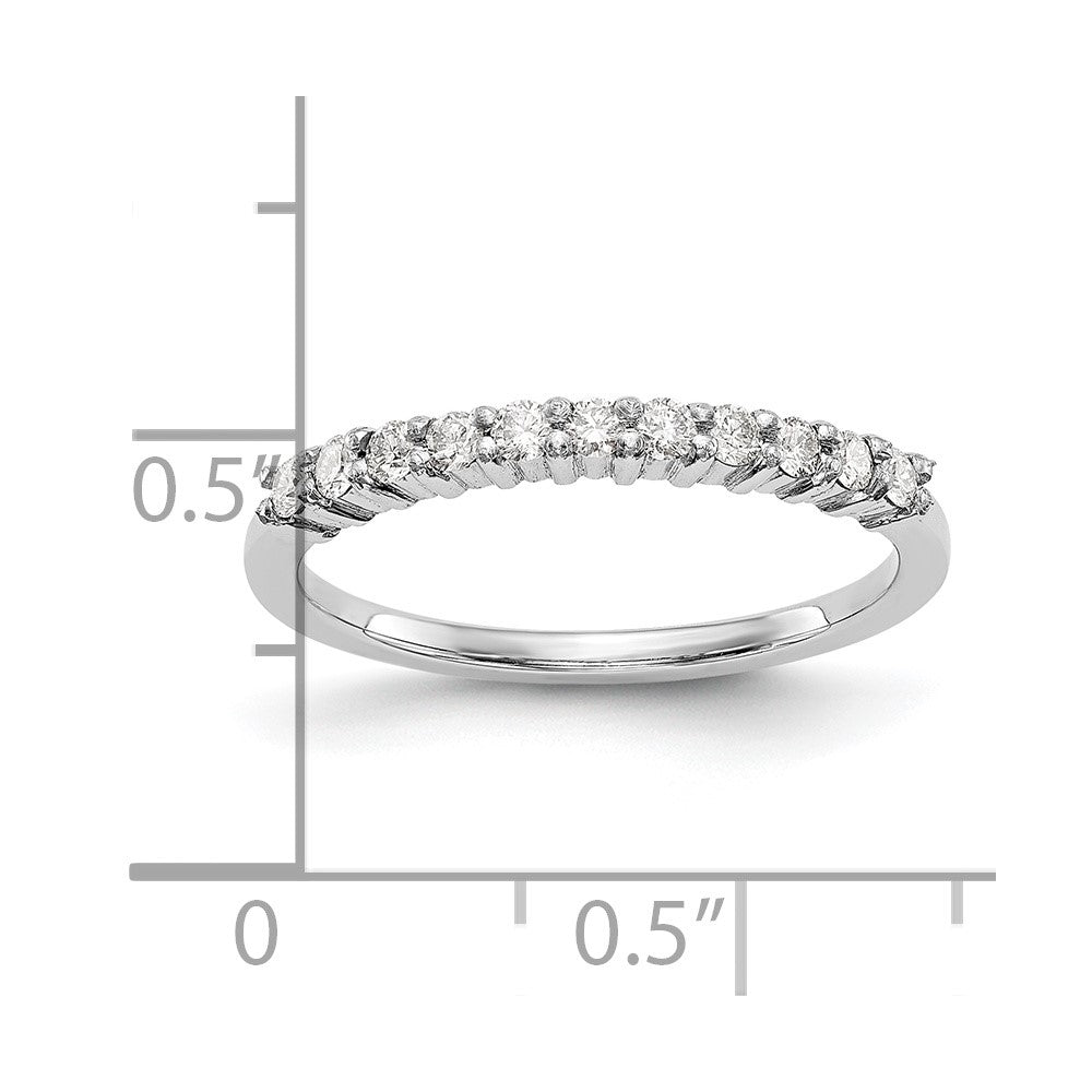 Platinum 11-Stone 1/5 carat Round Diamond Complete Wedding Band