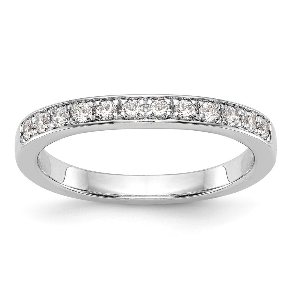 14K White Gold Diamond Channel Band