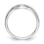 14k White Gold Pave 1/15 carat Diamond Contoured Complete Wedding Band