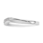 14k White Gold Pave 1/15 carat Diamond Contoured Complete Wedding Band