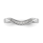 14k White Gold Pave 1/15 carat Diamond Contoured Complete Wedding Band