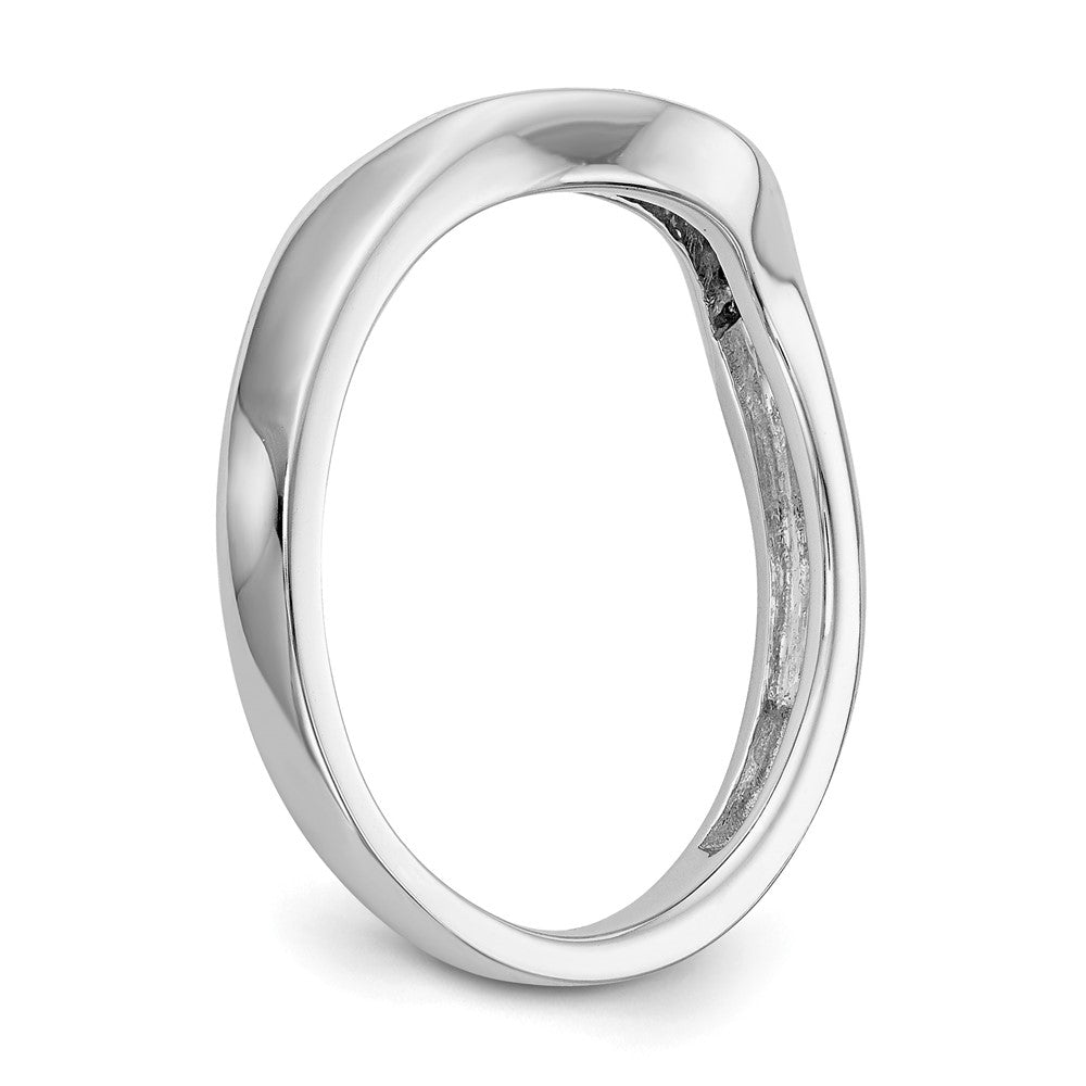14k White Gold Pave 1/15 carat Diamond Contoured Complete Wedding Band