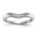 14k White Gold Pave 1/15 carat Diamond Contoured Complete Wedding Band