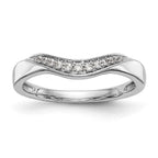 14k White Gold Pave 1/15 carat Diamond Contoured Complete Wedding Band