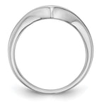 14k White Gold Channel-set 1/2 carat Diamond Contoured Complete Wedding Band
