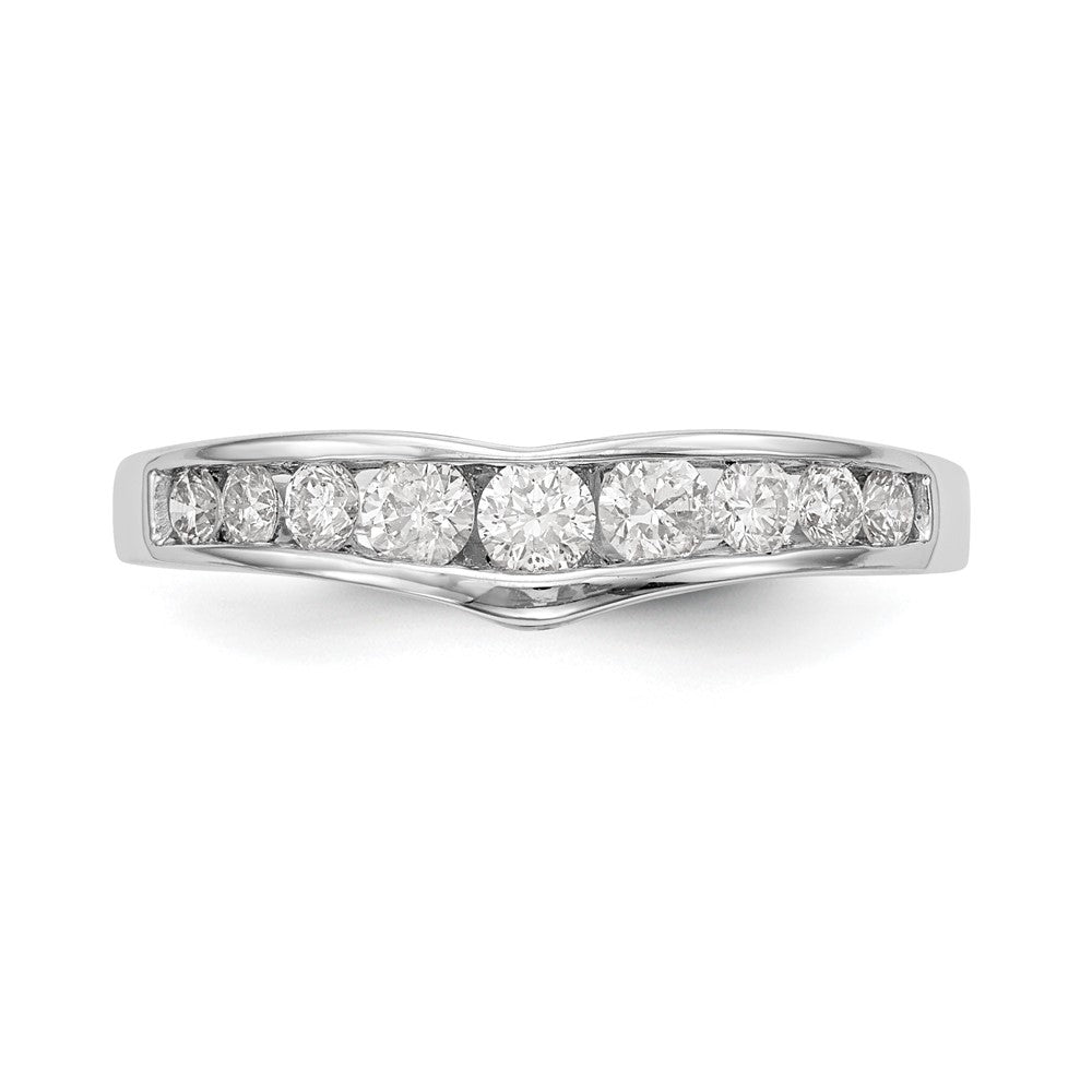 14k White Gold Channel-set 1/2 carat Diamond Contoured Complete Wedding Band