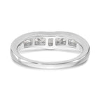 14k White Gold Channel-set 1/2 carat Diamond Contoured Complete Wedding Band