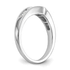 14k White Gold Channel-set 1/2 carat Diamond Contoured Complete Wedding Band